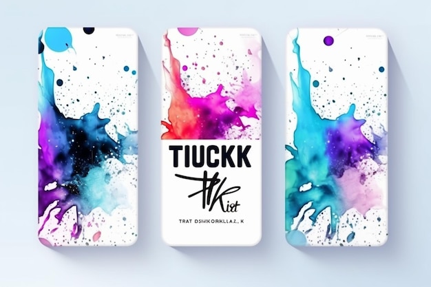 Foto banner tiktok com salpicos de aquarela