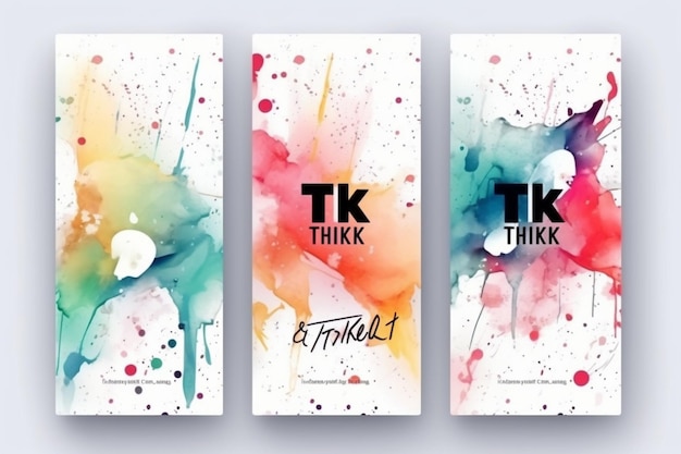 Foto banner de tiktok con salpicaduras de acuarela