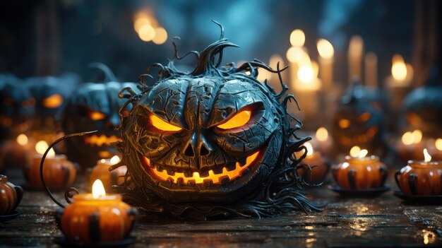 Banner único de Feliz Halloween para Halloween generado por IA