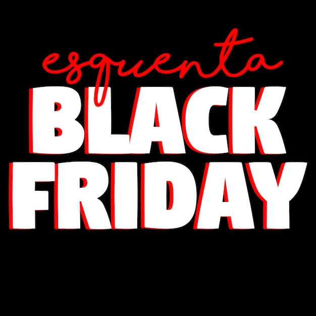 Banner de viernes negro Plantilla de tipografía minimalista moderna en rojo y blanco negro para publicidad de promoción