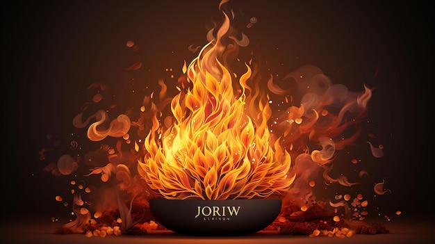 Banner von Lohri Bonfire mit wirbelndem Rauch Warme und geheimnisvolle Farben Lohri India Festival Design