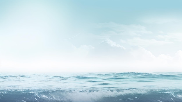 Banner web de agua de mar y océano con espacio de copia IA generativa