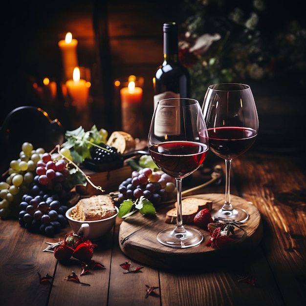 Banner Web Bar de vinos con amor Cata de vinos temáticos Vino en forma de corazón Concepto de negocios Gl de San Valentín