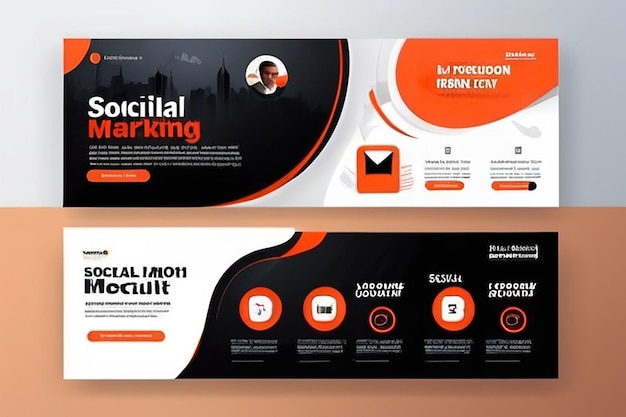 Foto banner web de marketing de negócios digitais para post design de mídia social