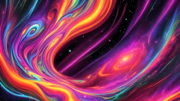 Banner web de fondo de pantalla de fondo de espacio de nebulosa psicodélica colorida