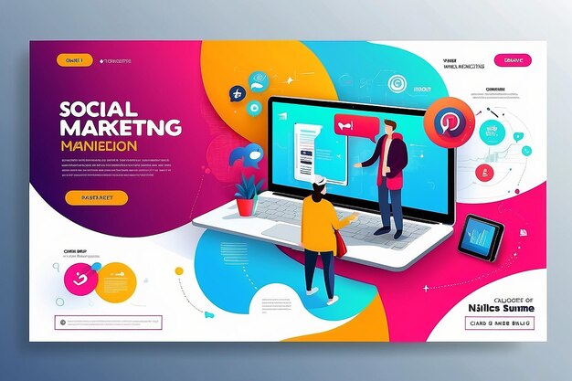 Foto banner web de marketing empresarial digital para el diseño de publicaciones en las redes sociales