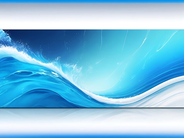 Foto banner web móvil de la tecnología blue wave