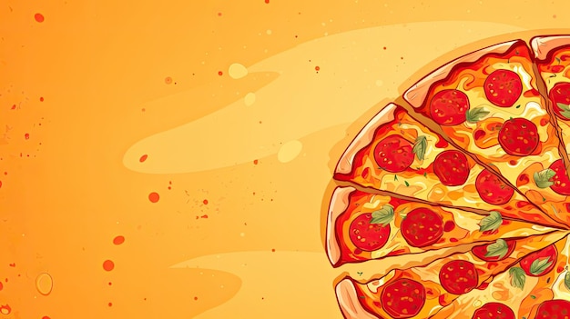 Banner web de pizza con espacio de copia IA generativa