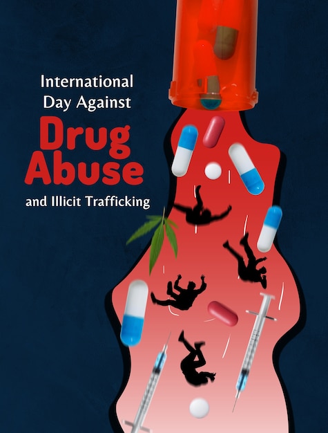 Banner zum Bewusstsein für Drogenmissbrauch