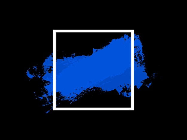 Bannerisolierung auf schwarzem Hintergrund. weißes Quadrat mit blauem Touch. Foto in hoher Qualität