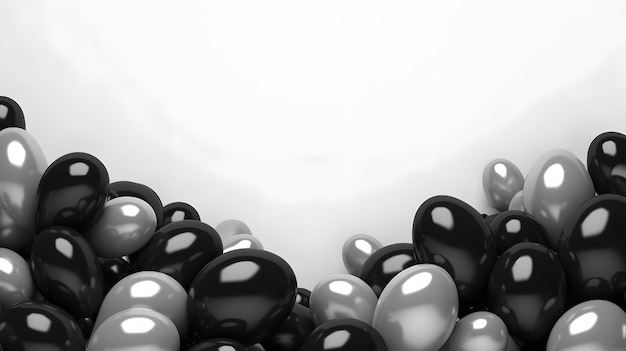 Foto bannervorlage für den schwarzen freitag mit schwarz-weißen ballons mit kopierraum