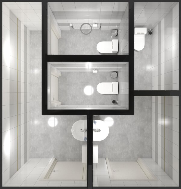 baño interior visualización 3D ilustración