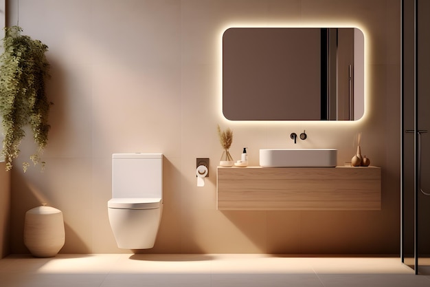 un baño con un lavabo moderno