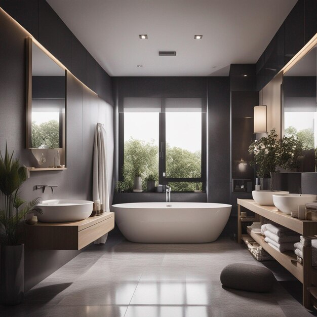 Un baño moderno y de lujo