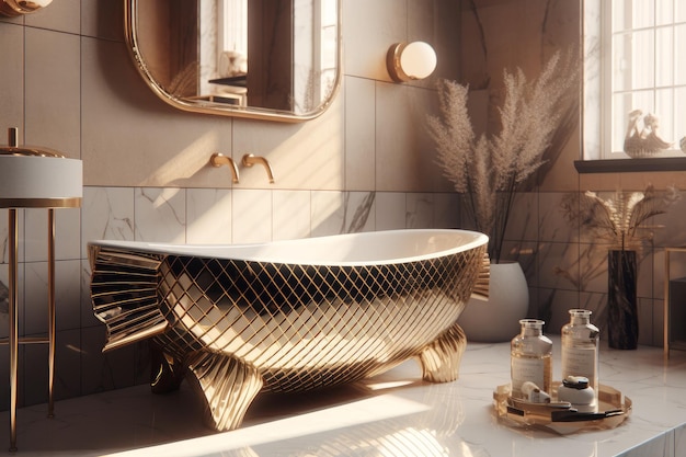 Baño de oro Detalle clásico del interior Generar Ai