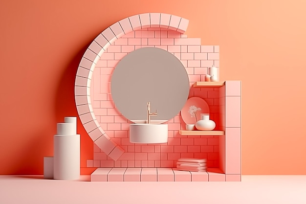 Baño relajante Serenidad Diseño minimalista para una experiencia tranquila y pacífica Ai generado