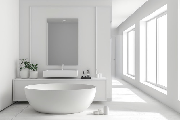 Baño sanitario blanco moderno Generate Ai