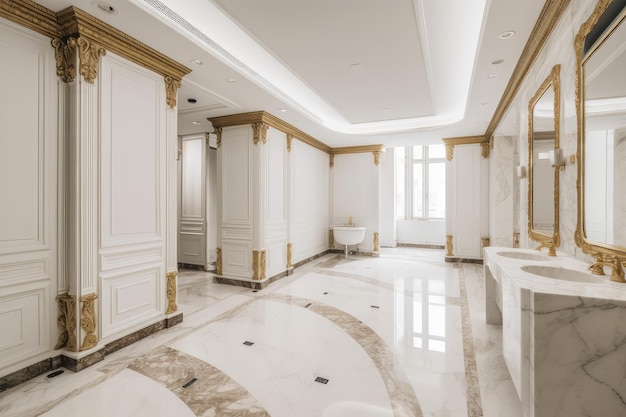 Los baños de lujo del hotel en el Salón del Palacio Real Baño VIP para personas VIP Baño de oro Festival de vanidad