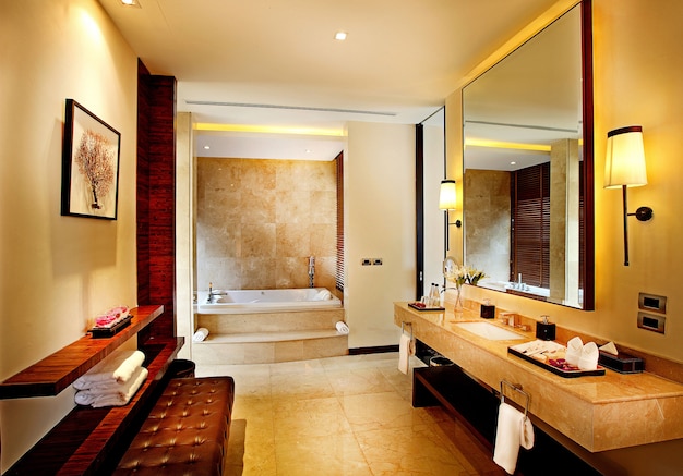 Baños modernos en hoteles de lujo.