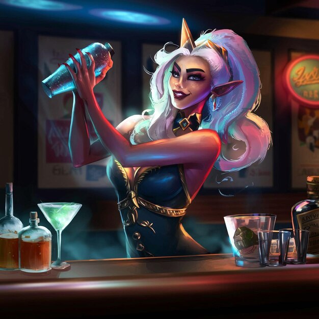 Bar imagem feminina vetor anime