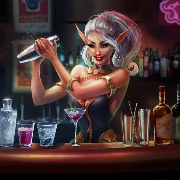 Bar imagem feminina vetor anime