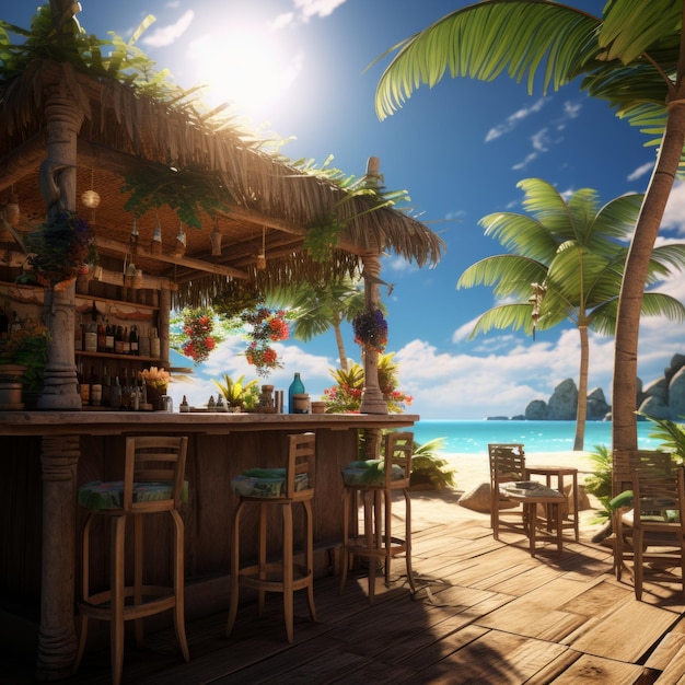 un bar en una playa