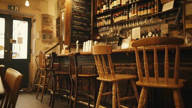 Foto un bar con un tablero de menús que dice barón