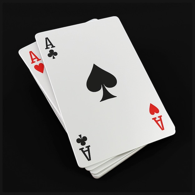 Una baraja de cartas sobre un fondo negro el as de picas