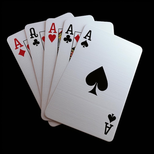 Una baraja de cartas sobre un fondo negro el as de picas