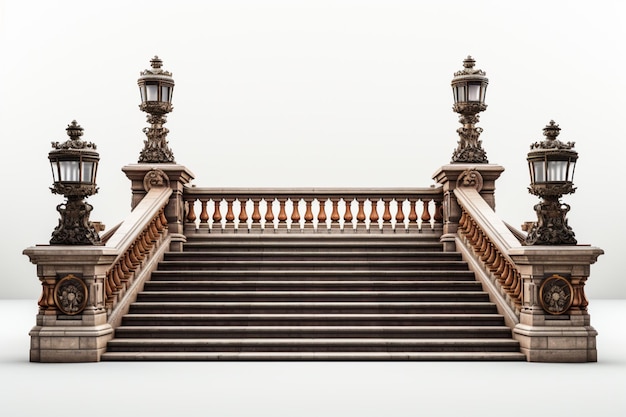 Barandillas de escaleras sobre un fondo blanco