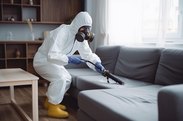 Barata matar controle uniforme inseto cupim sofá exterminador pesticida praga Generative AI