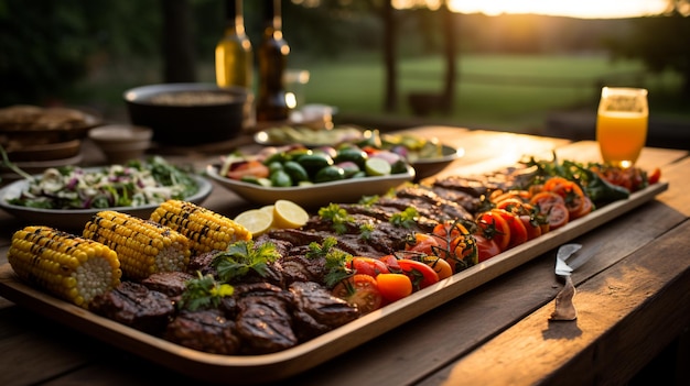 Una barbacoa familiar de fin de semana al estilo brasileño