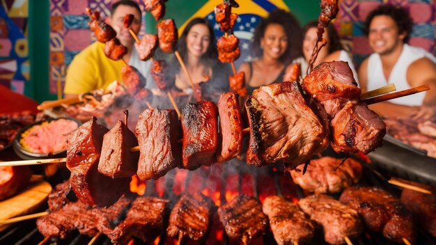 Foto la barbacoa tradicional brasileña de cupim