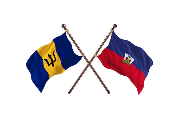 Barbados versus haiti dois países bandeiras histórico