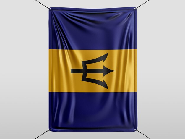 Foto barbados von 3d-render-flagge isoliert und weißer hintergrund