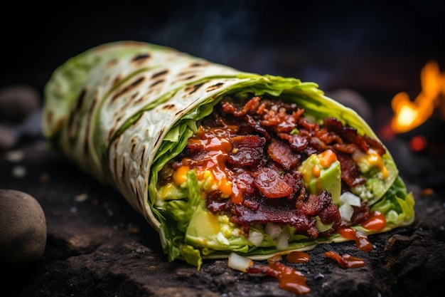 Barbecue-Grill-Caesar-Wrap