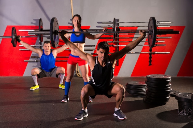 Barbell Gewichtheben Gruppe Training Übung Gym