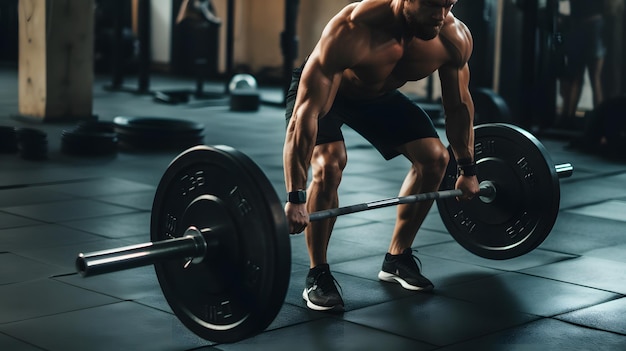 Barbell Lift in Focus Gym Nahaufnahme