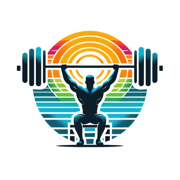 Foto barbell-logo-symbol oder -emblem für fitness-gymnasium-logo für gewichtheben