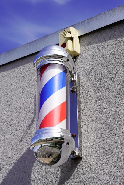 Barber Pole Shop anmelden Wand Fassade Friseur in Chrom Weiß Rot Blau Farben