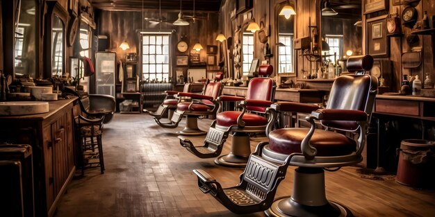 Una barbería con una estética vintage que muestra la historia y la tradición de la tienda