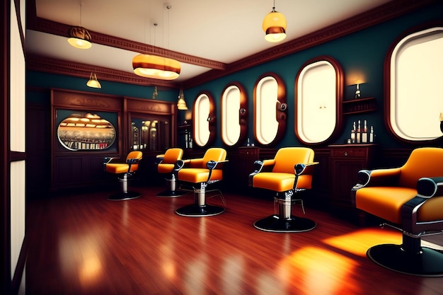 Barbería con interior retro