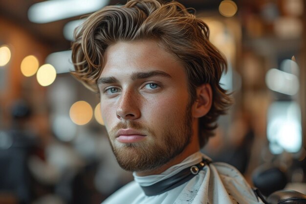 El barbero en el trabajo creando un corte de pelo elegante con precisión