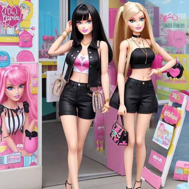 Barbie adicta a las compras verano elegante traje generativo ai