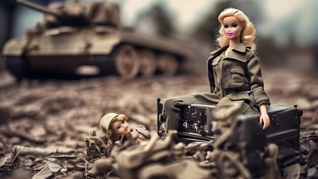 Foto barbie brinquedo na guerra