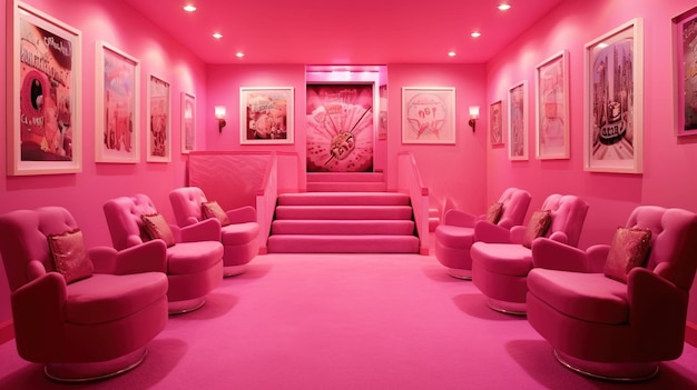 Foto barbie dream house heimkino in all seiner pracht, generiert durch ki