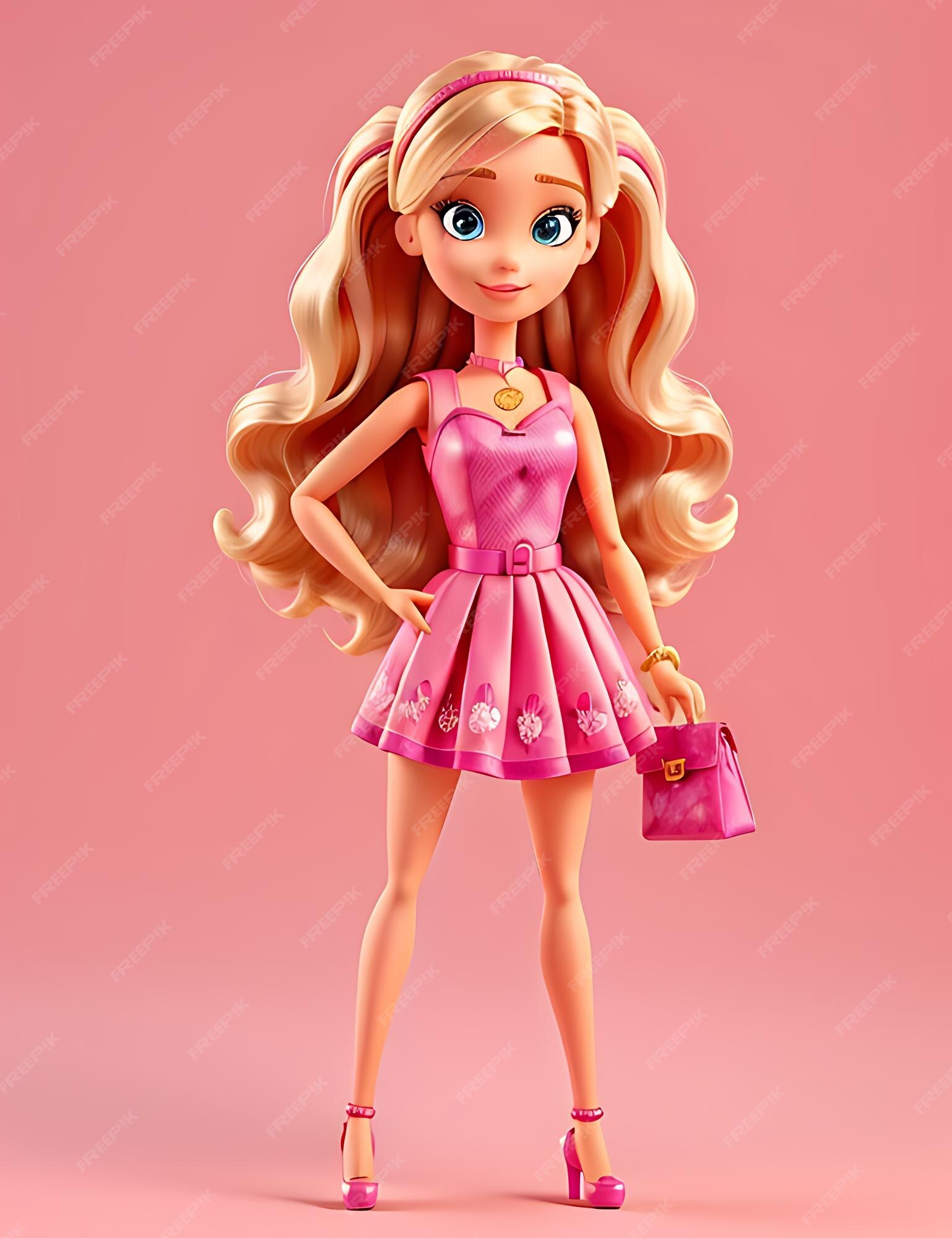 Roupa de verão da barbie de fundo rosa