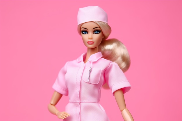 Barbie es una muñeca modelo de enfermera rubia.