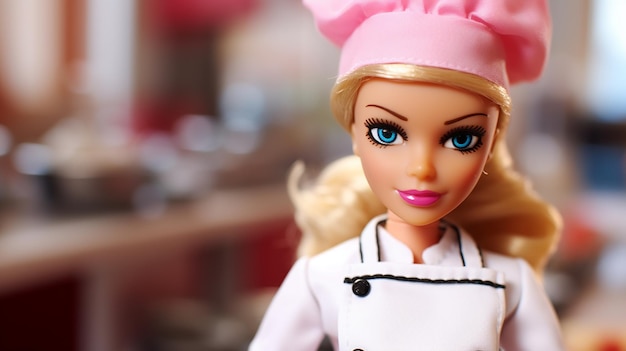 Barbie en estilo chef en estilo rosa