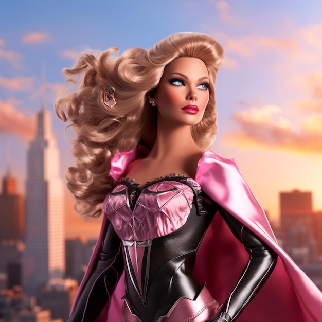 Barbie Guardiã do Reino Urbano em Traje Heroico